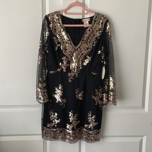 ✨ NWT Black and Rose Gold Sequins Mini Dress ✨
